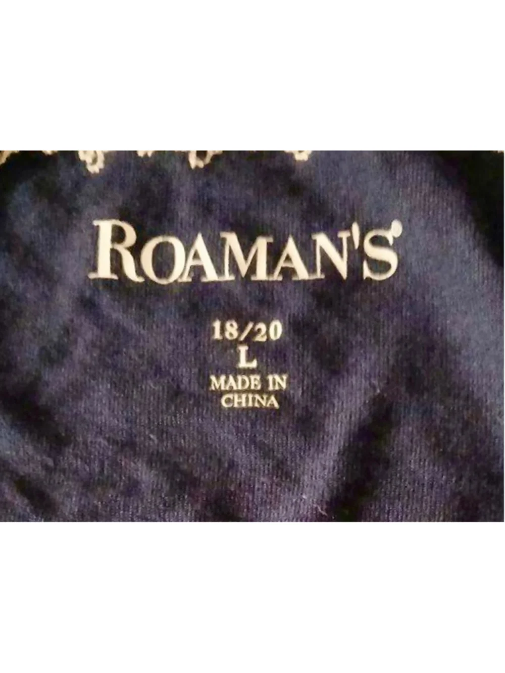 Roaman's Women's Blue Embroidered Cold Shoulder Top 18/20 L JC469